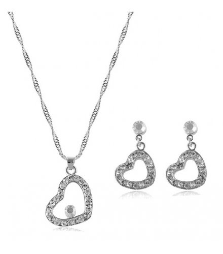 SET502 - Love Heart necklace earring jewelry set